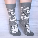 Squiggle Cat Crew Socks